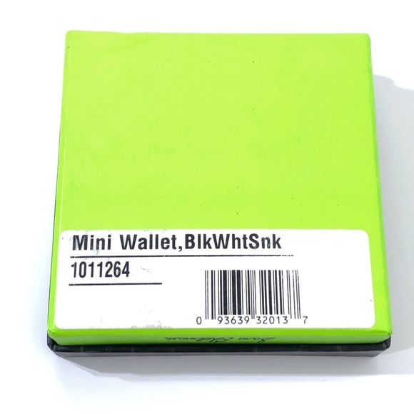 Sam Edelman Zip Around Mini Wallet Black White Reptile Print - Picture 7 of 8